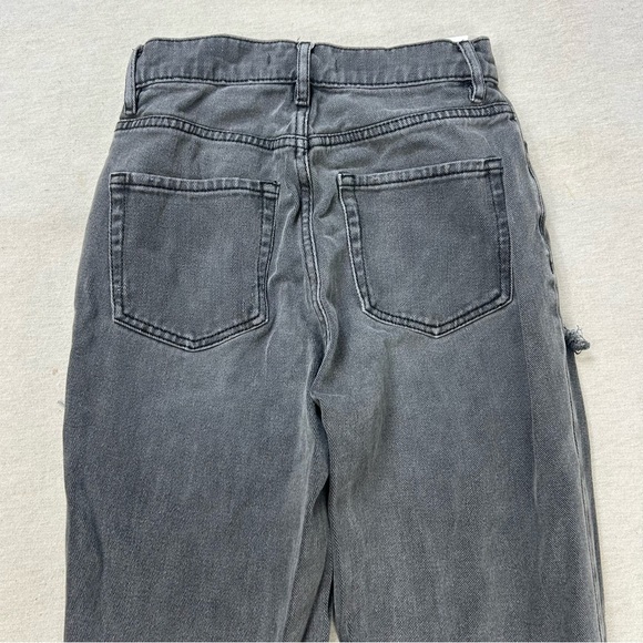 PACSUN Black Ripped High Rise Straight Leg Jeans Size 24 U - Picture 2 of 13